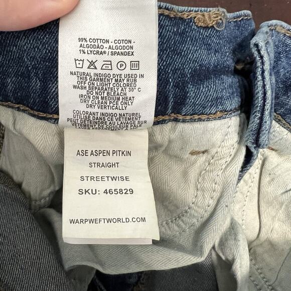 Warp & Weft ASE Aspen Pitkin Straight Leg Jeans Streetwise Women’s Size 4/27 NWT - Picture 11 of 11